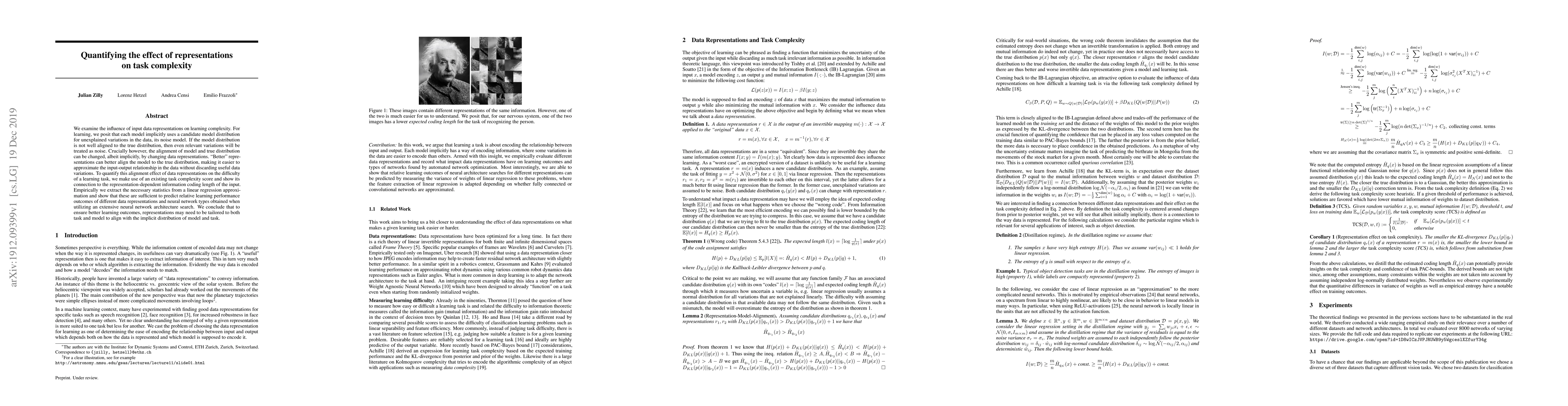 Thumbnail for Quantifying the effect of representations on task complexity