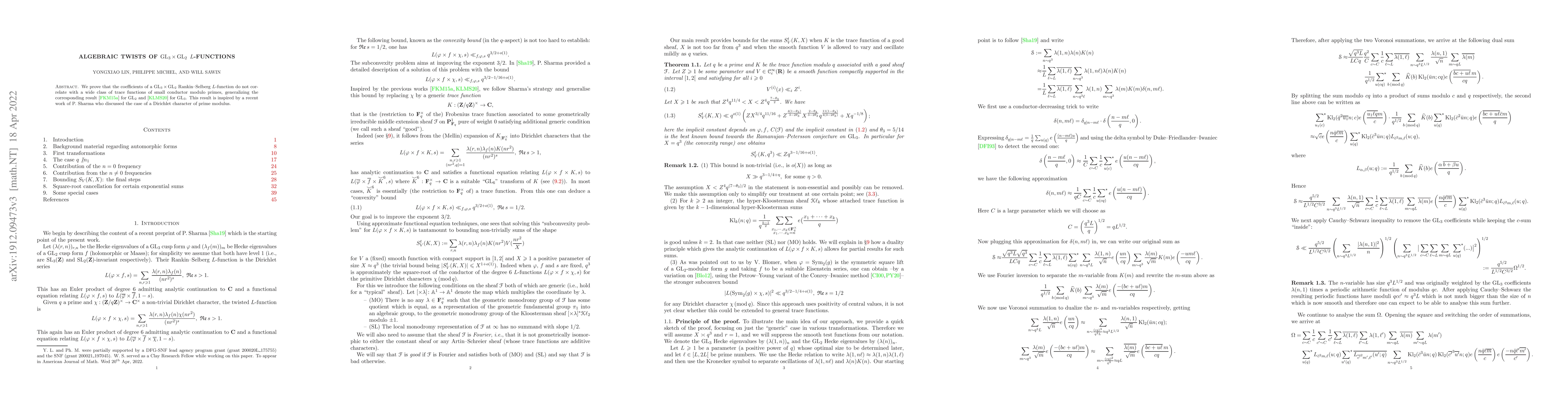 Thumbnail for Algebraic twists of $\mathrm{GL}_3\times \mathrm{GL}_2$ $L$-functions