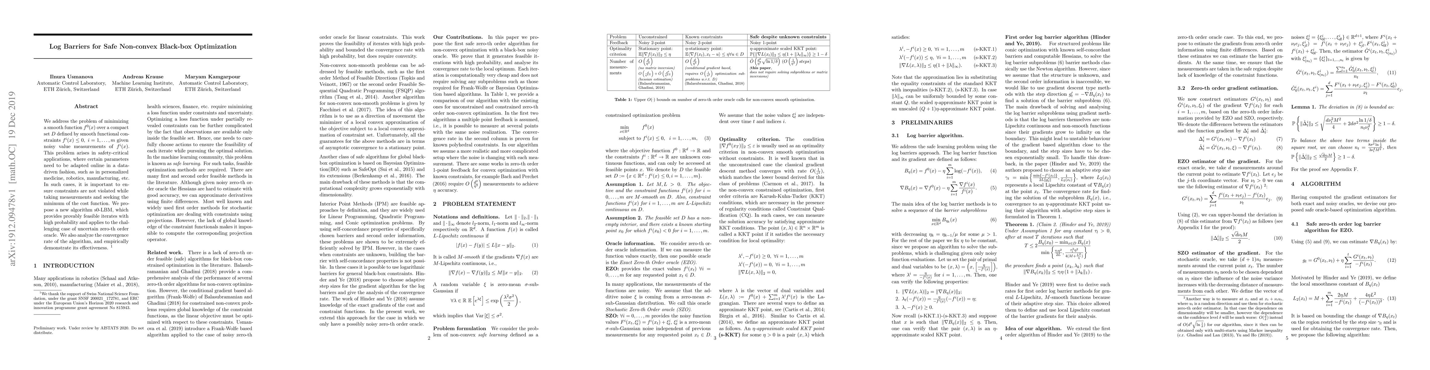 Thumbnail for Log Barriers for Safe Non-convex Black-box Optimization