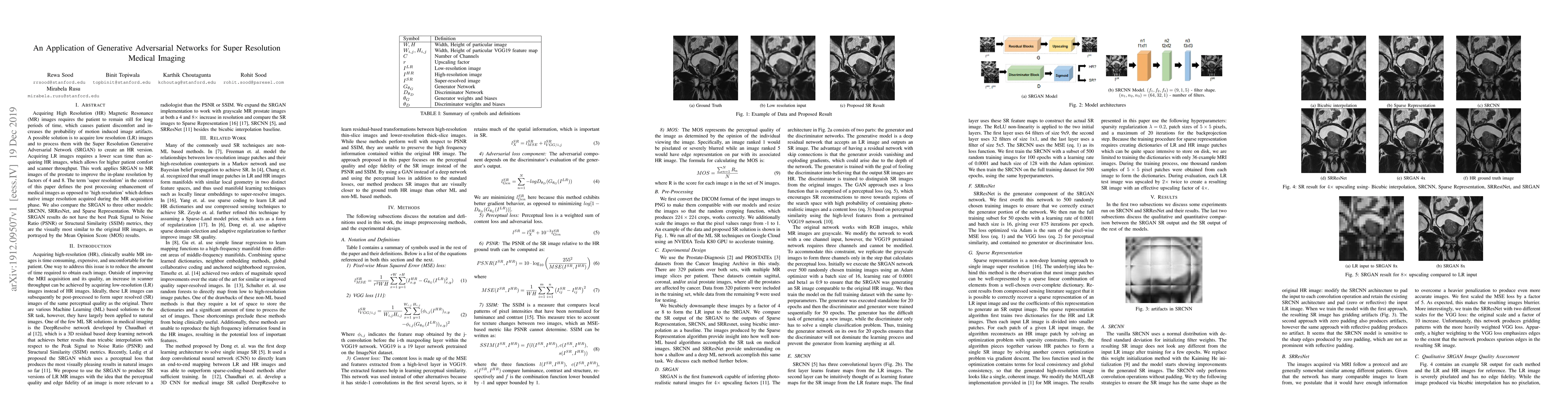 Thumbnail for An Application of Generative Adversarial Networks for Super Resolution
  Medical Imaging