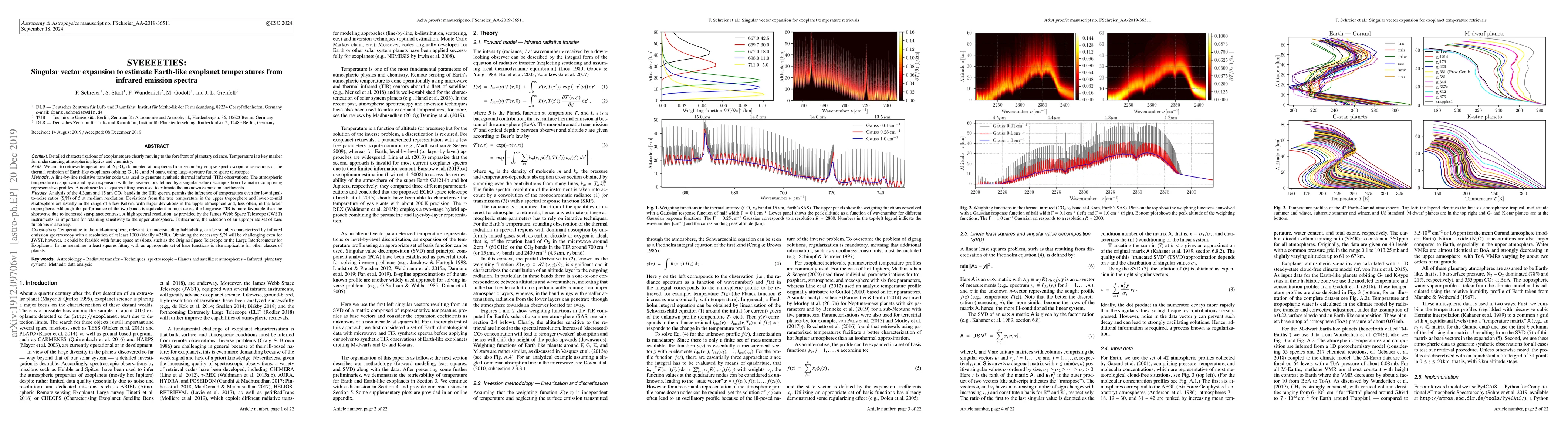 Thumbnail for SVEEEETIES: Singular vector expansion to estimate Earth-like exoplanet
  temperatures from infrared emission spectra