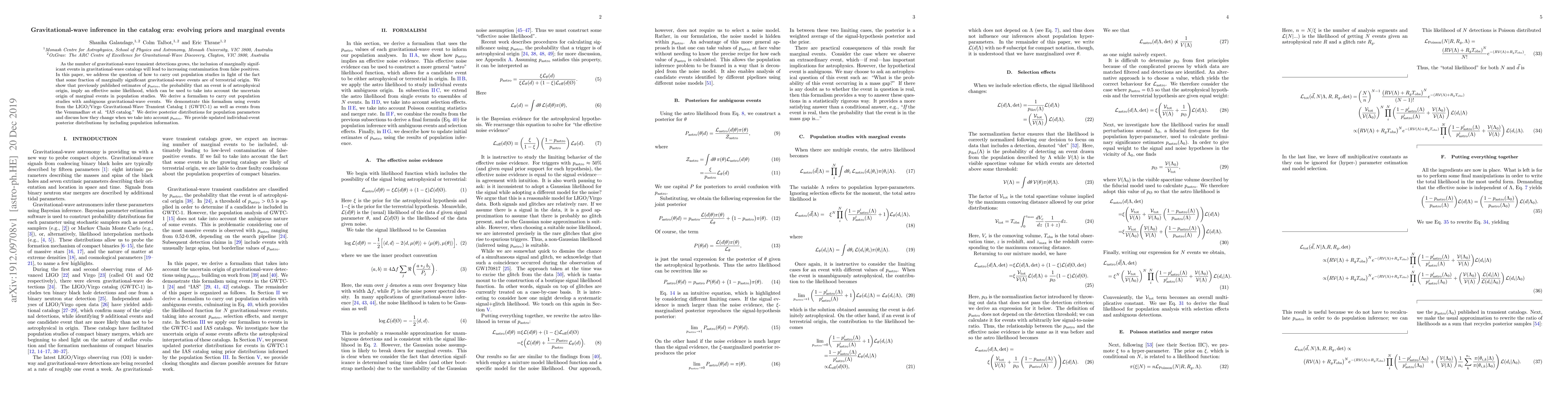 Thumbnail for Gravitational-wave inference in the catalog era: evolving priors and
  marginal events