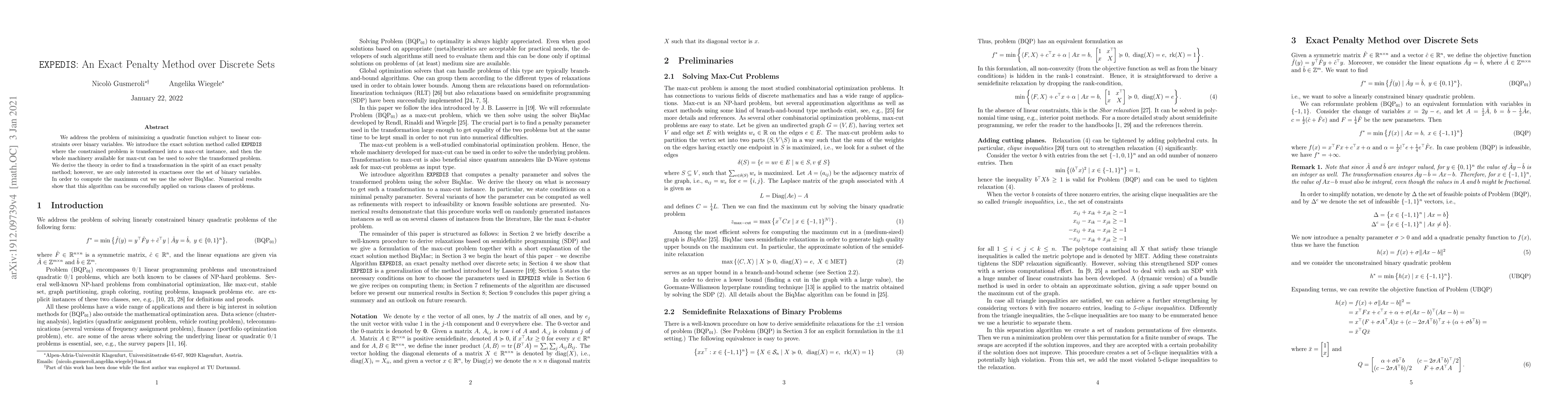 Thumbnail for EXPEDIS: An Exact Penalty Method over Discrete Sets