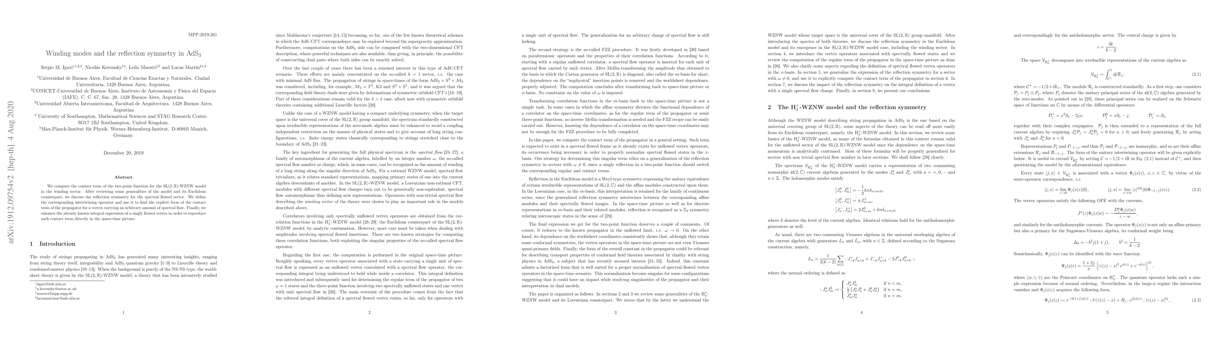 Thumbnail for Winding modes and the reflection symmetry in AdS$_3$