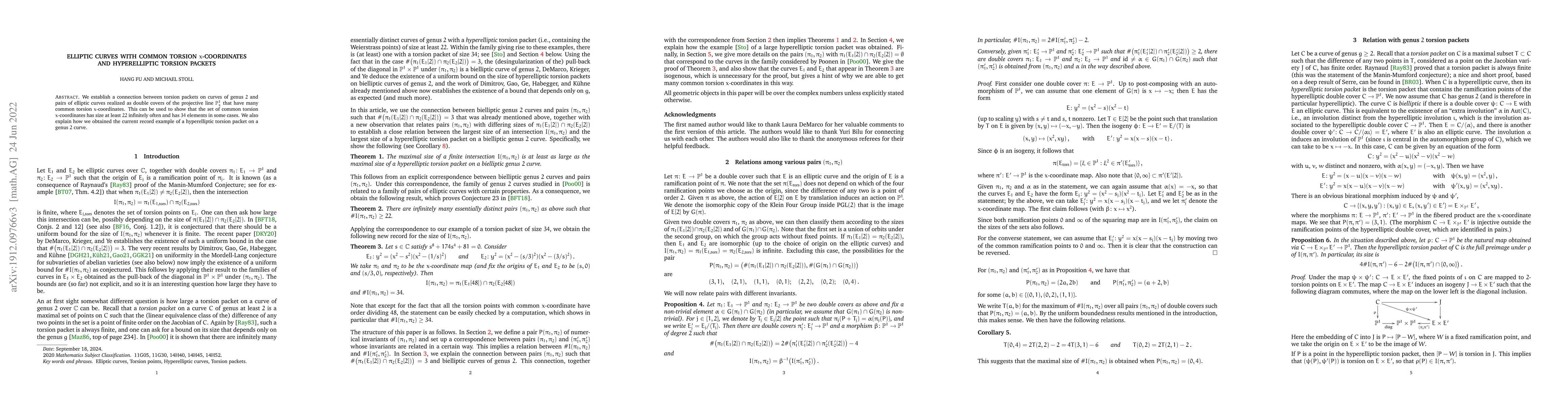 Thumbnail for Elliptic curves with common torsion $x$-coordinates and hyperelliptic
  torsion packets