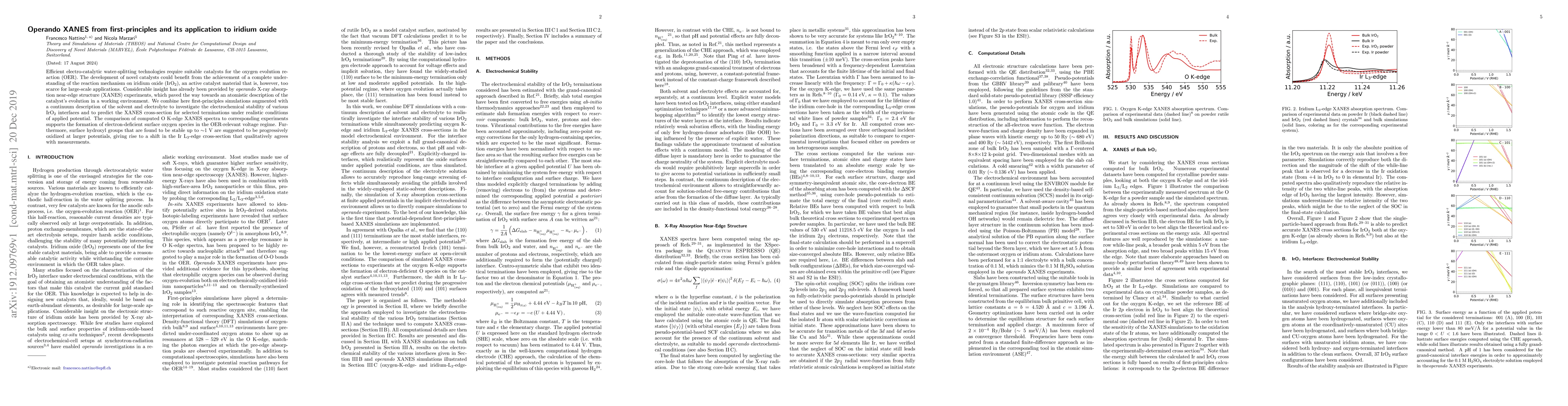 Thumbnail for Operando XANES from first-principles and its application to iridium
  oxide