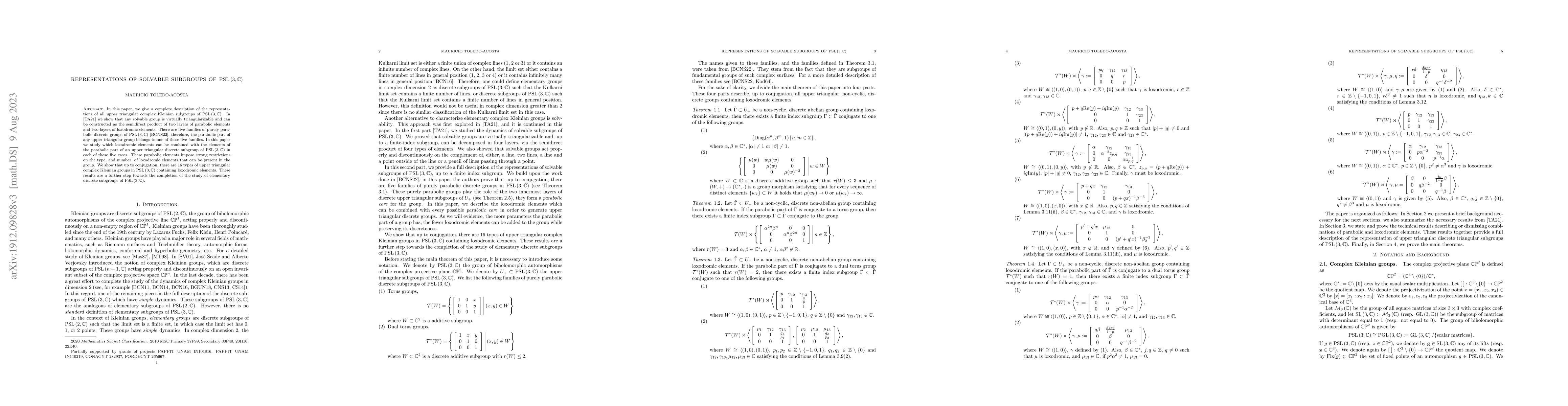 Thumbnail for Representations of Solvable Subgroups of PSL(3,C)