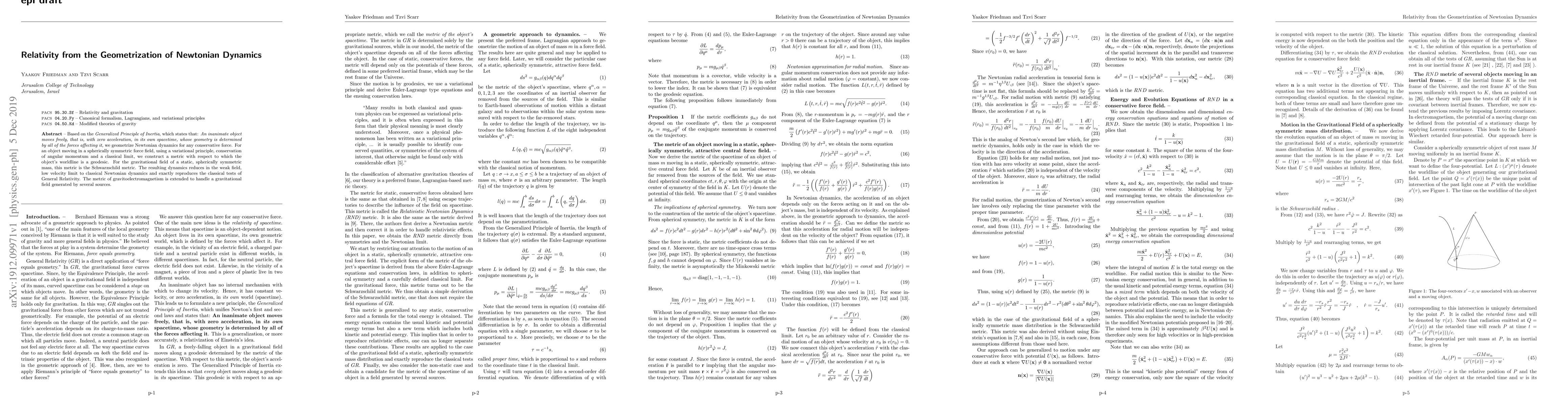 Thumbnail for Relativity from the Geometrization of Newtonian Dynamics