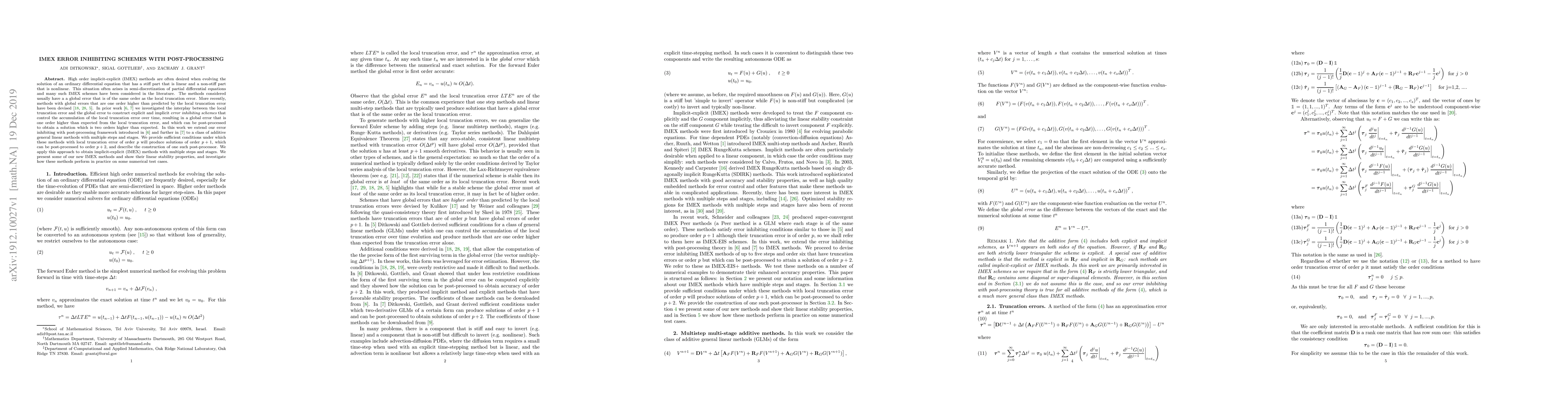 Thumbnail for IMEX error inhibiting schemes with post-processing