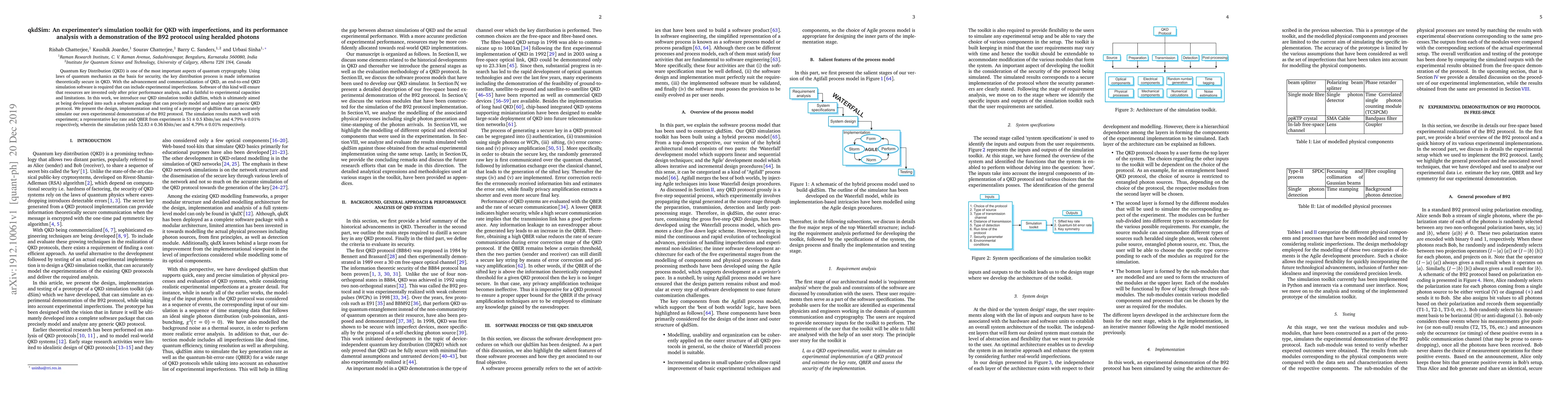 Thumbnail for qkdSim: An experimenter's simulation toolkit for QKD with imperfections,
  and its performance analysis with a demonstration of the B92 protocol using
  heralded photon