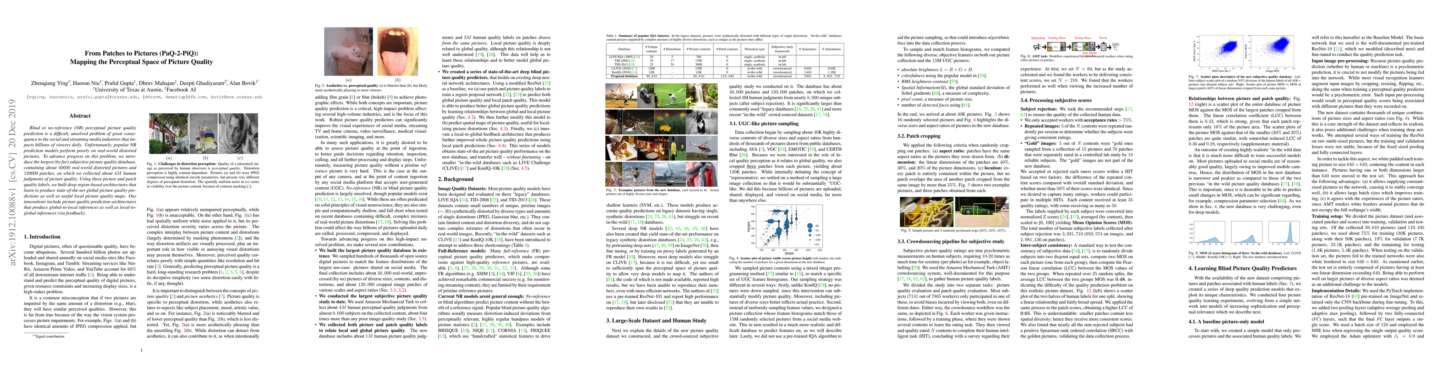 Thumbnail for From Patches to Pictures (PaQ-2-PiQ): Mapping the Perceptual Space of
  Picture Quality