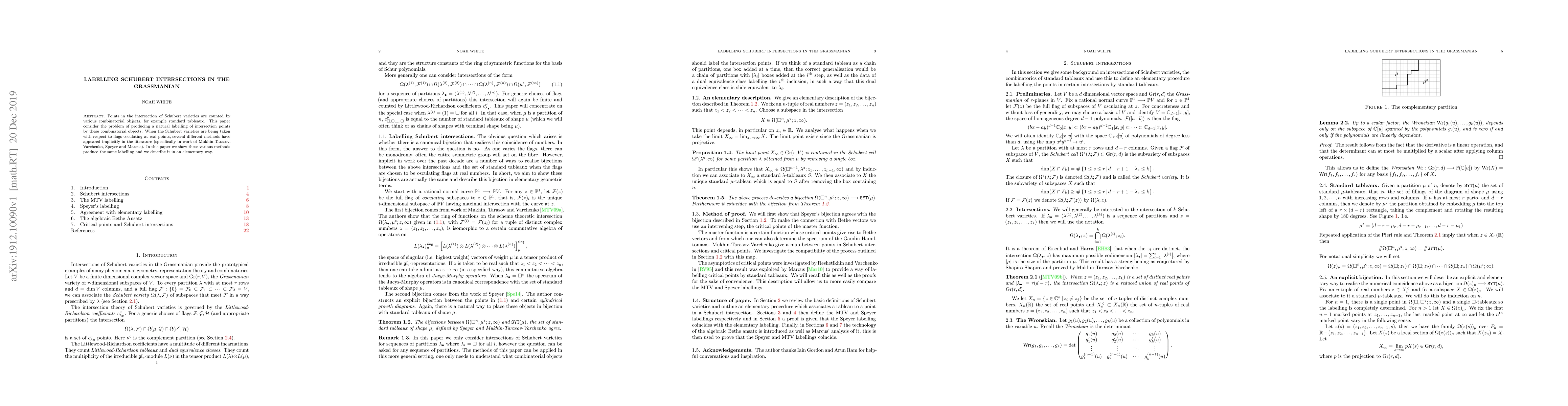 Thumbnail for Labelling Schubert intersections in the Grassmanian