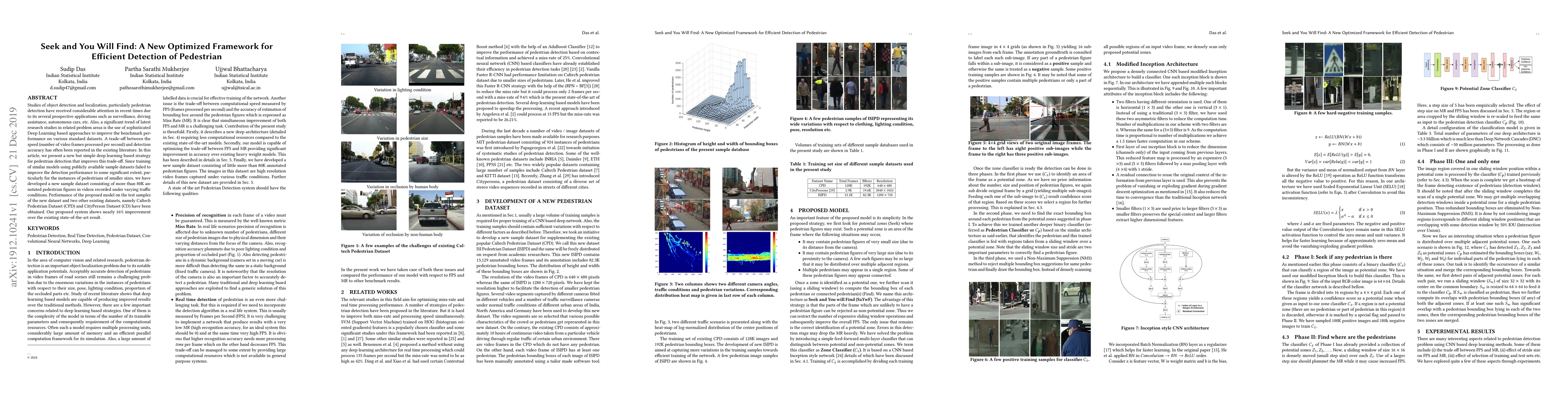 Thumbnail for Seek and You Will Find: A New Optimized Framework for Efficient
  Detection of Pedestrian