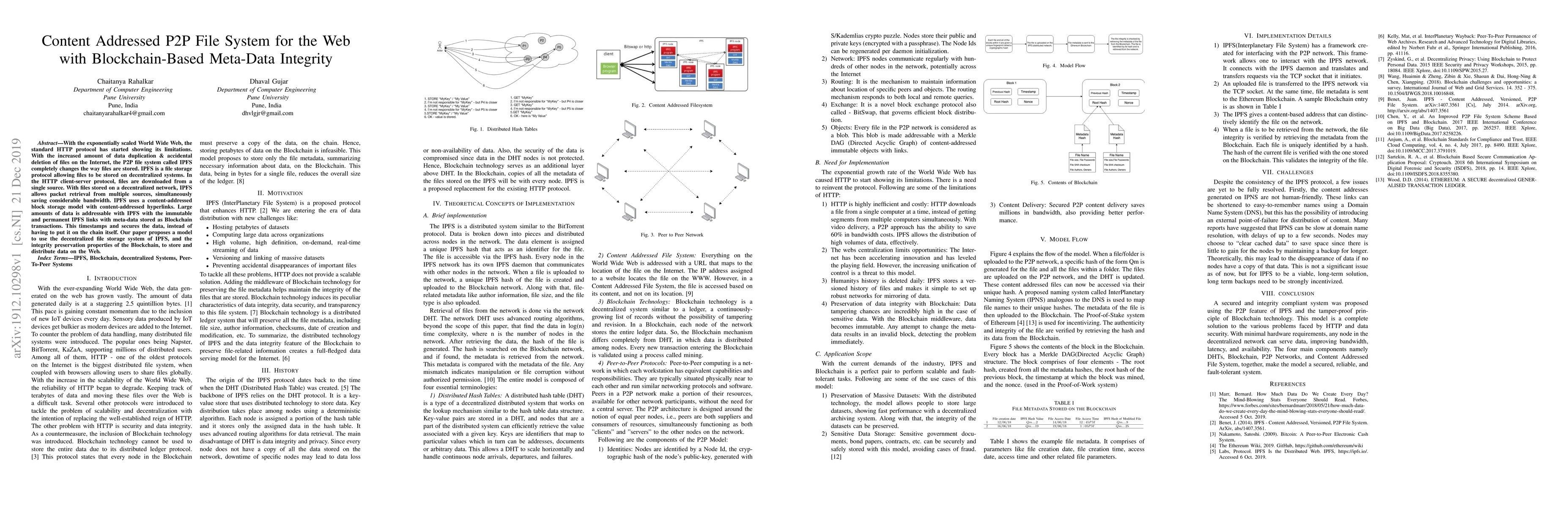 Thumbnail for Content Addressed P2P File System for the Web with Blockchain-Based
  Meta-Data Integrity