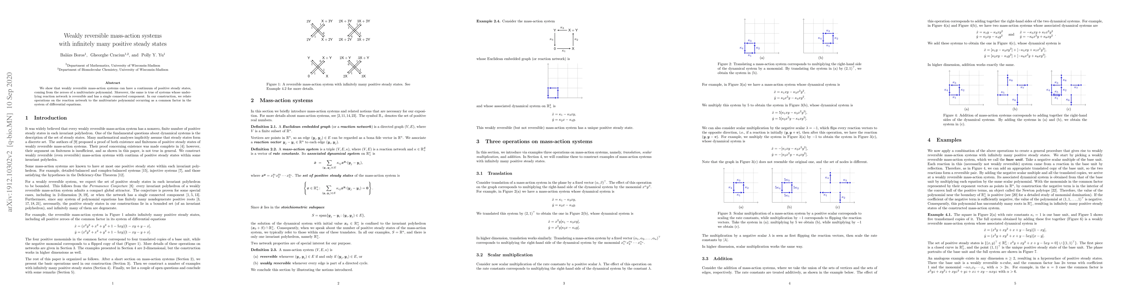 Thumbnail for Weakly reversible mass-action systems with infinitely many positive
  steady states