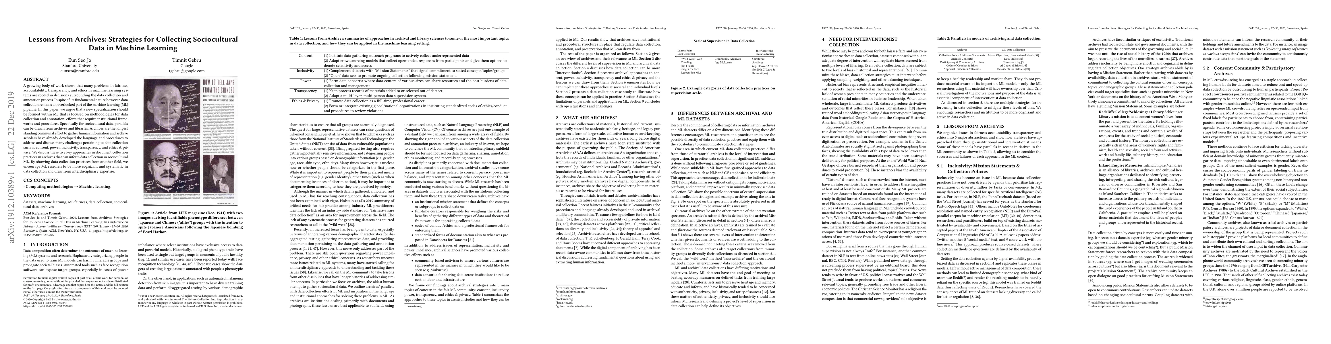 Thumbnail for Lessons from Archives: Strategies for Collecting Sociocultural Data in
  Machine Learning