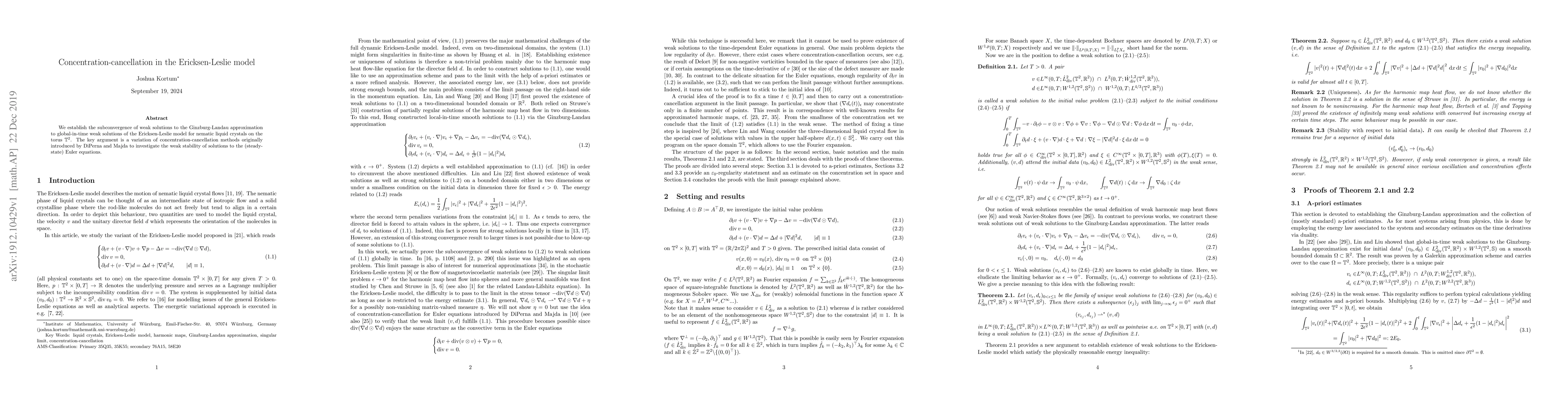 Thumbnail for Concentration-cancellation in the Ericksen-Leslie model