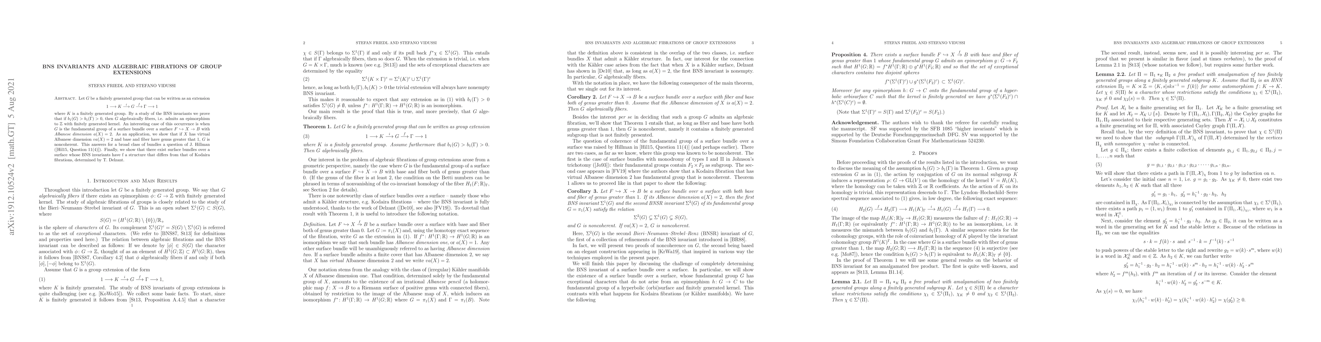 Thumbnail for BNS Invariants and Algebraic Fibrations of Group Extensions