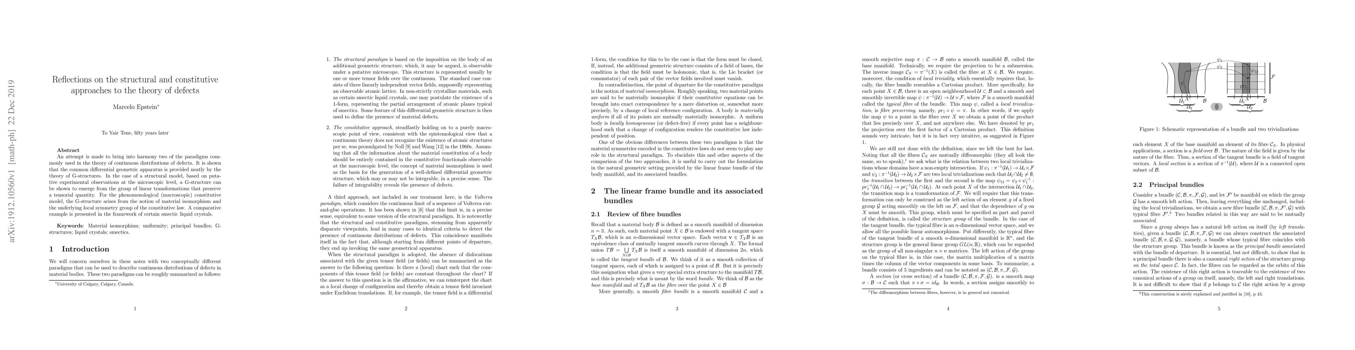 Thumbnail for Reflections on the structural and constitutive approaches to the theory
  of defects