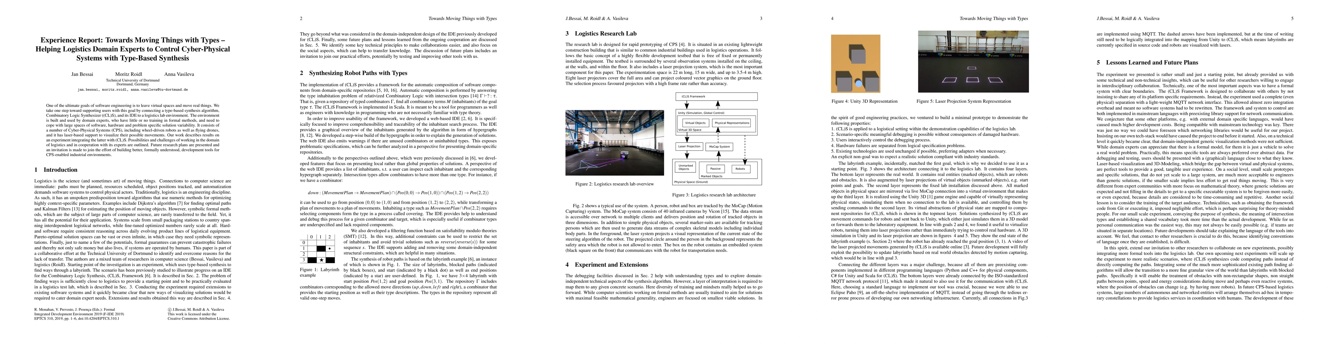 Thumbnail for Experience Report: Towards Moving Things with Types -- Helping Logistics
  Domain Experts to Control Cyber-Physical Systems with Type-Based Synthesis