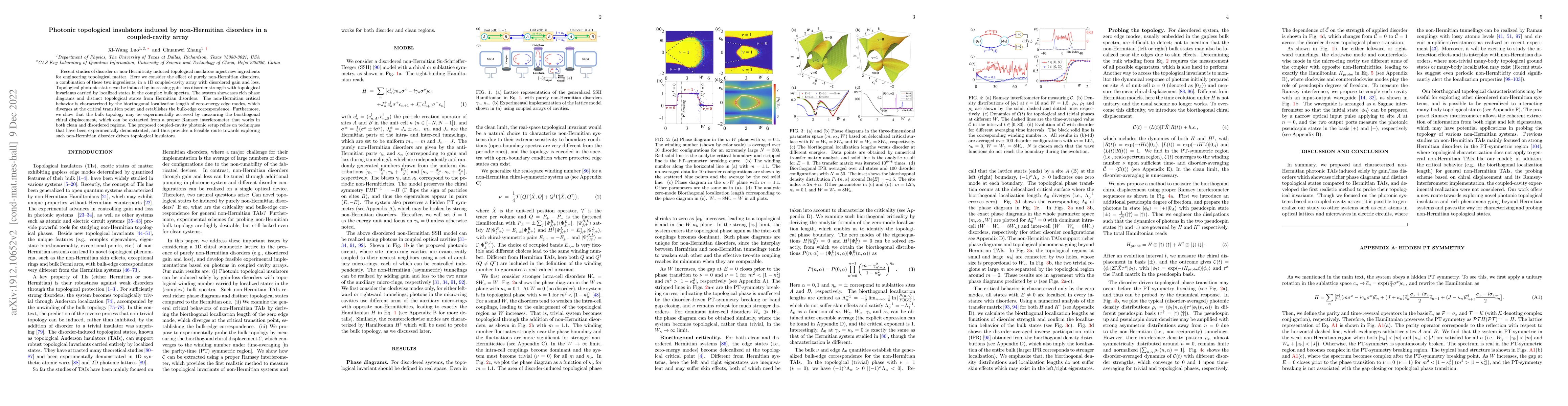 Thumbnail for Photonic topological insulators induced by non-Hermitian disorders in a
  coupled-cavity array