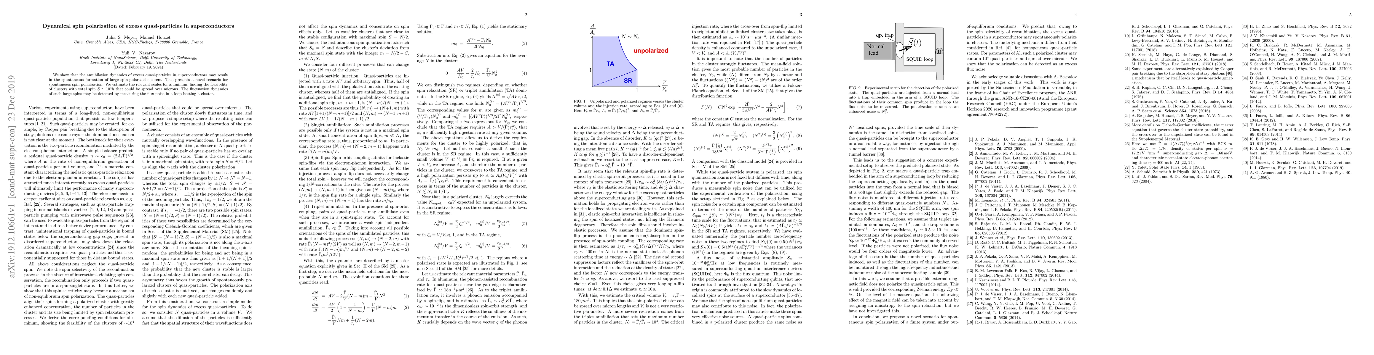 Thumbnail for Dynamical spin polarization of excess quasi-particles in superconductors