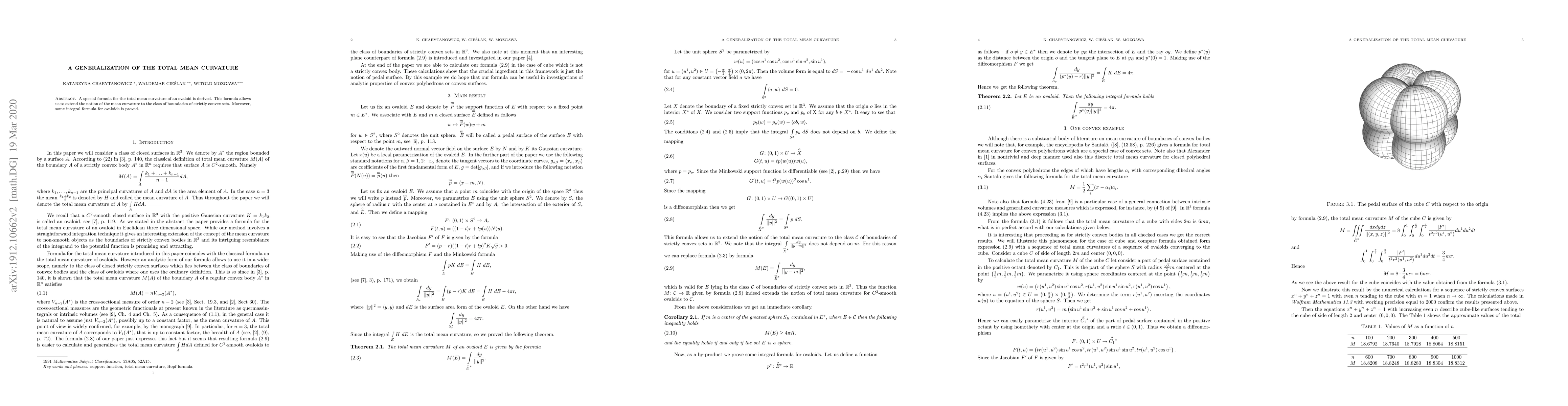 Thumbnail for A generalization of the total mean curvature