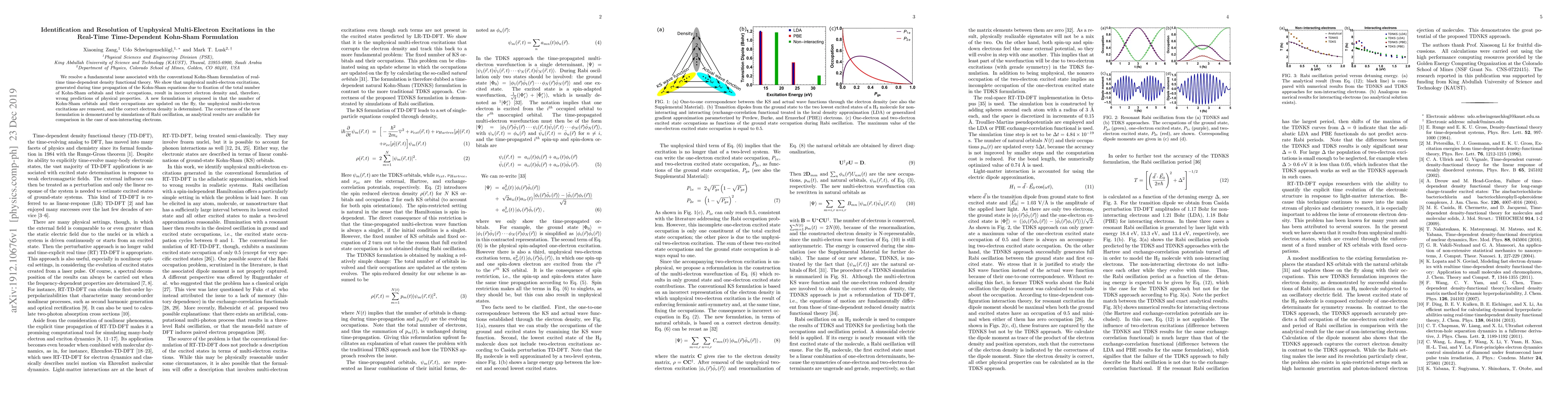 Thumbnail for Identification and Resolution of Unphysical Multielectron Excitations in
  the Real-Time Time-Dependent Kohn-Sham Formulation