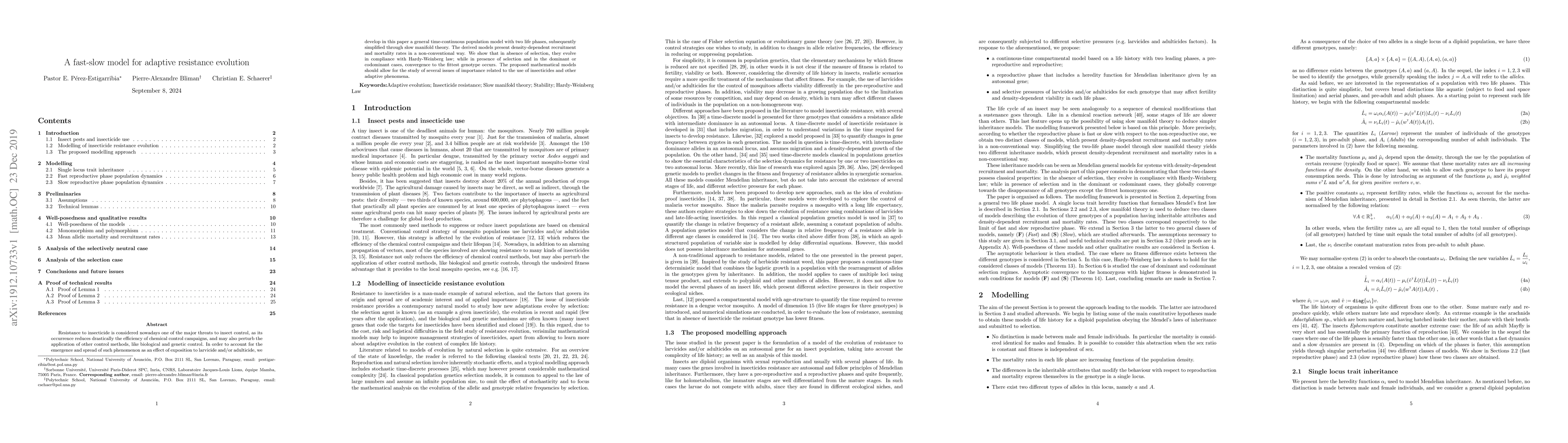 Thumbnail for A fast-slow model for adaptive resistance evolution