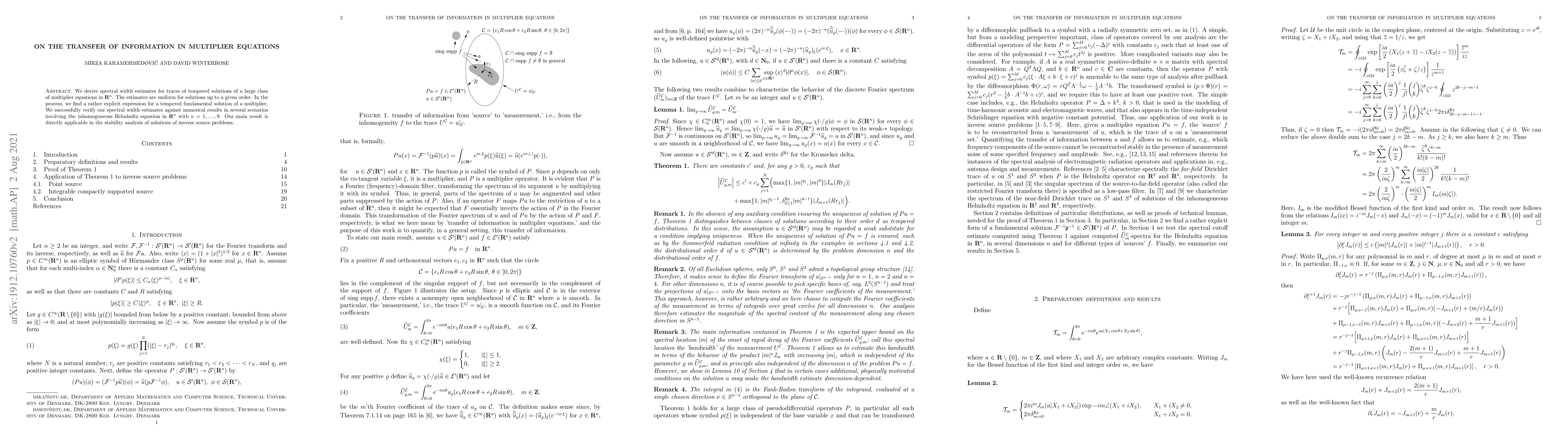 Thumbnail for On the transfer of information in multiplier equations
