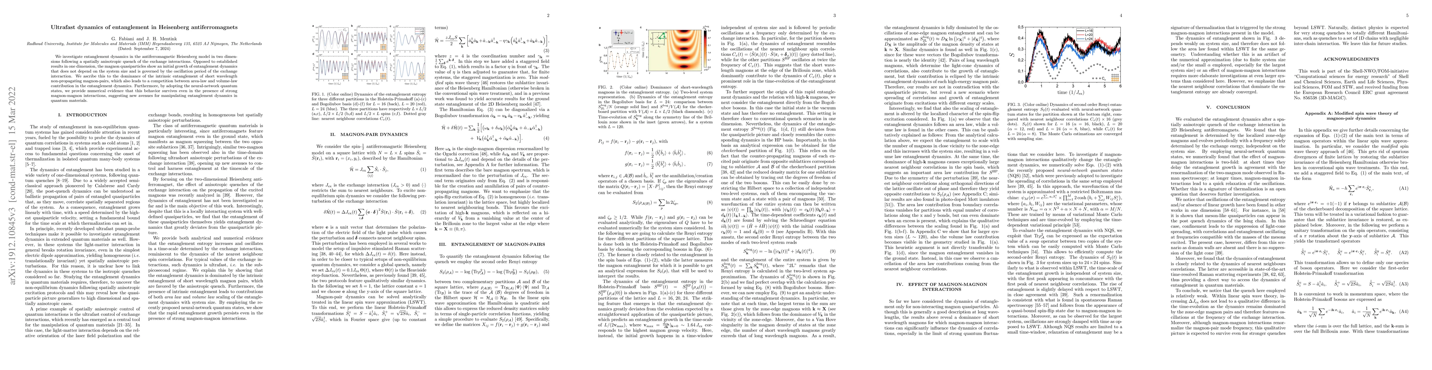 Thumbnail for Ultrafast dynamics of entanglement in Heisenberg antiferromagnets
