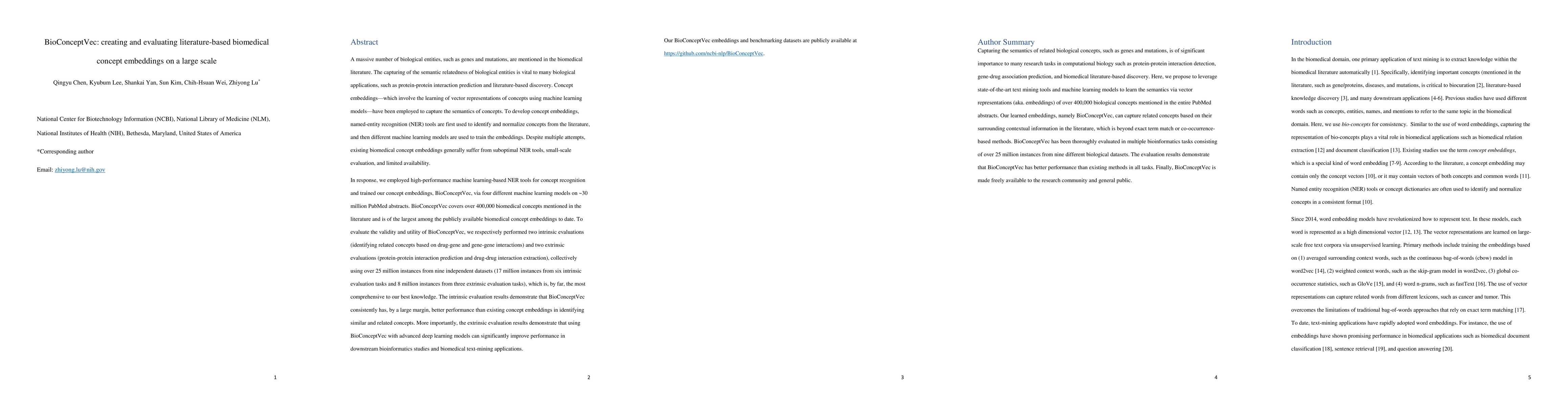 Thumbnail for BioConceptVec: creating and evaluating literature-based biomedical
  concept embeddings on a large scale