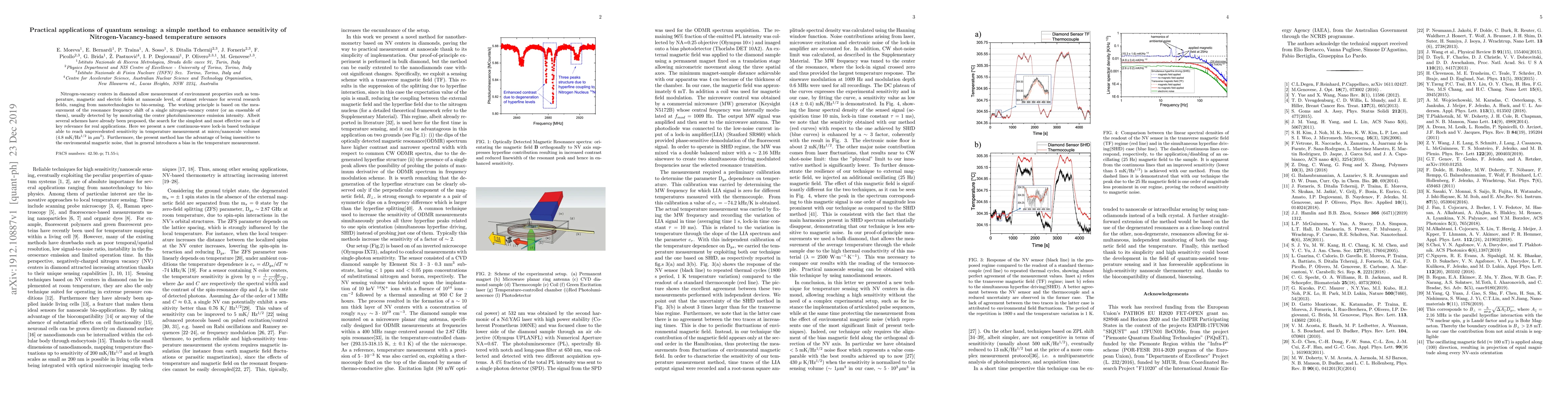 Thumbnail for Practical applications of quantum sensing: a simple method to enhance
  sensitivity of Nitrogen-Vacancy-based temperature sensors