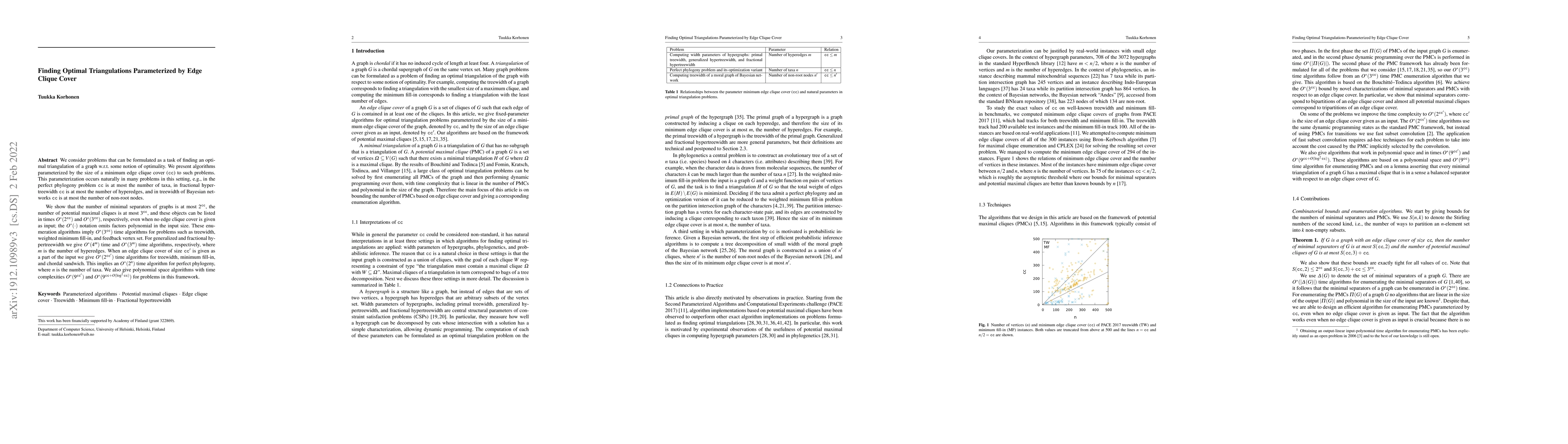 Thumbnail for Finding Optimal Triangulations Parameterized by Edge Clique Cover