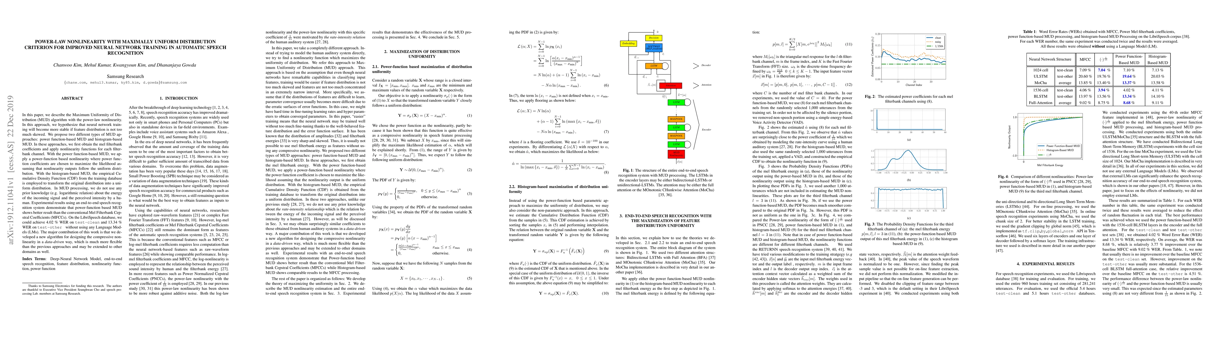 Thumbnail for power-law nonlinearity with maximally uniform distribution criterion for
  improved neural network training in automatic speech recognition