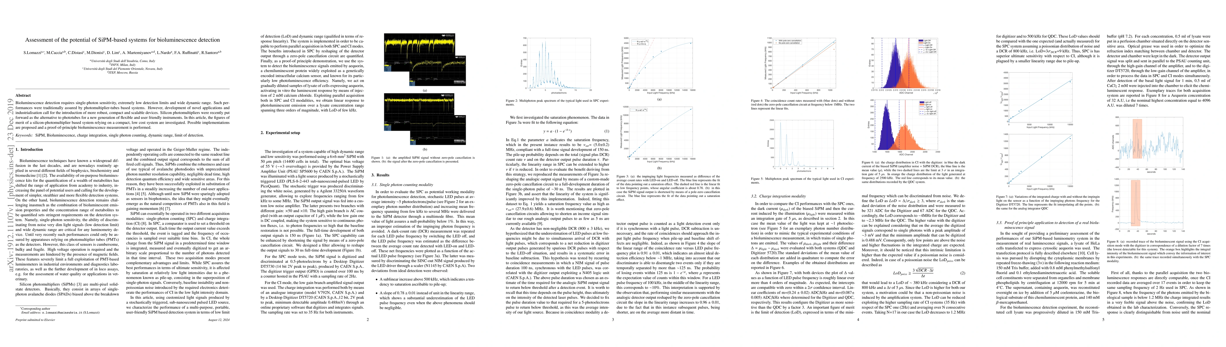 Thumbnail for Assessment of the potential of SiPM-based systems for bioluminescence
  detection