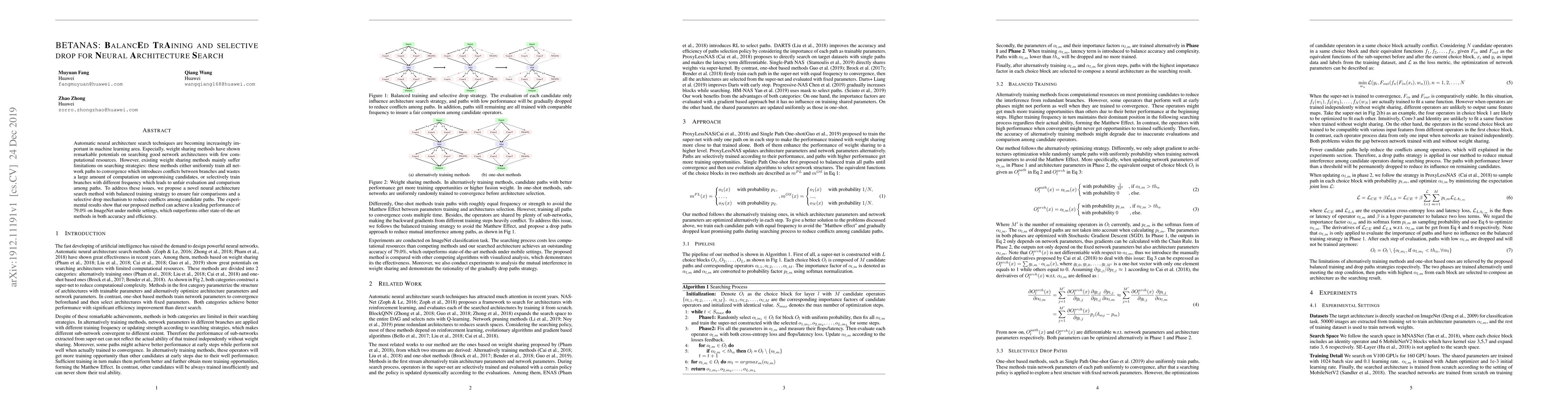 Thumbnail for BETANAS: BalancEd TrAining and selective drop for Neural Architecture
  Search
