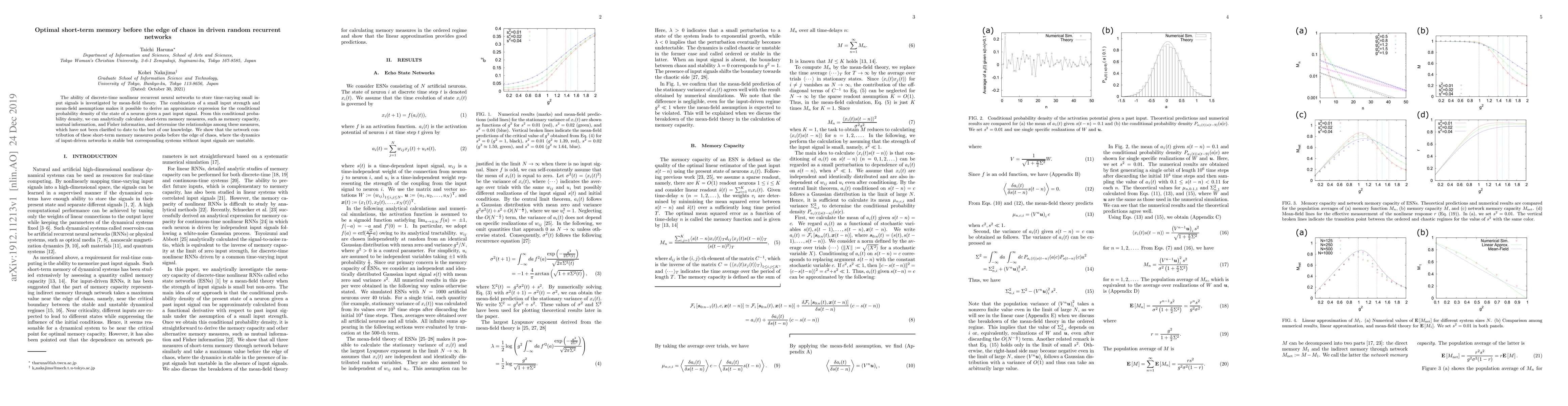 Thumbnail for Optimal short-term memory before the edge of chaos in driven random
  recurrent networks