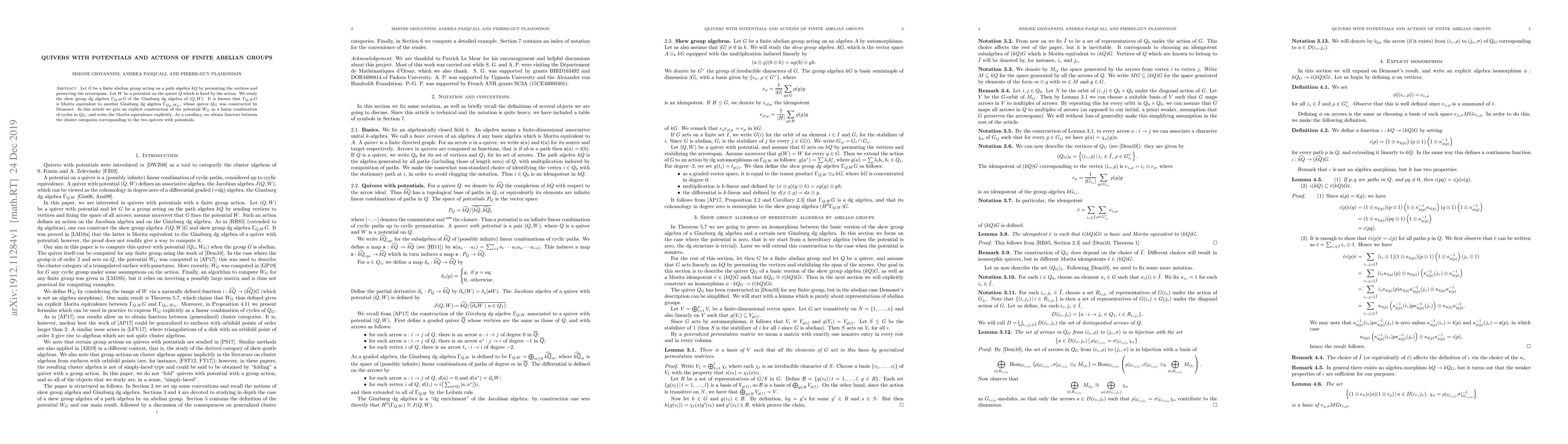 Thumbnail for Quivers with potentials and actions of finite abelian groups