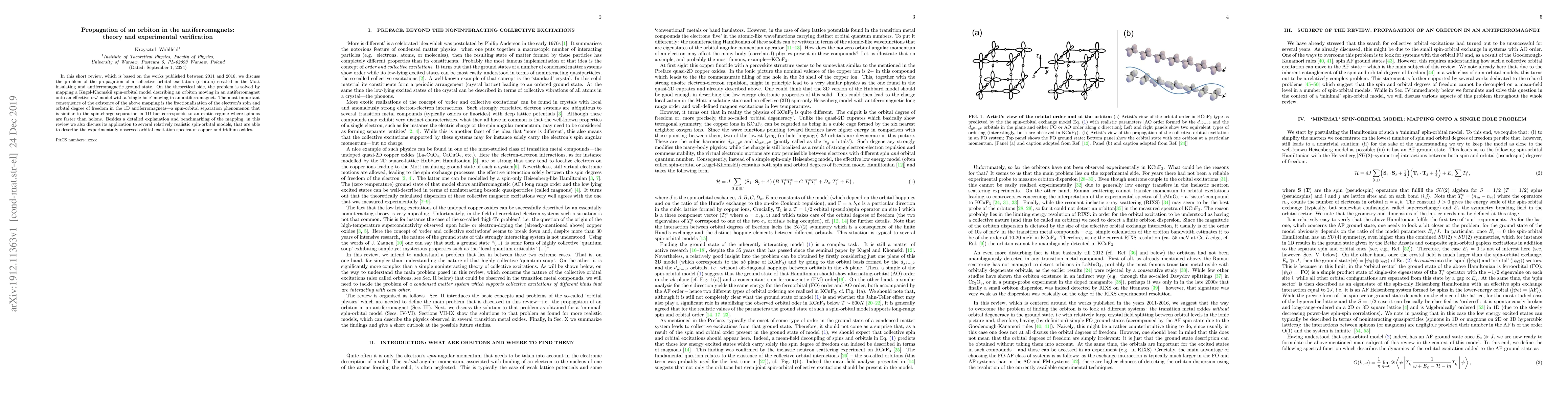 Thumbnail for Propagation of an orbiton in the antiferromagnets: theory and
  experimental verification
