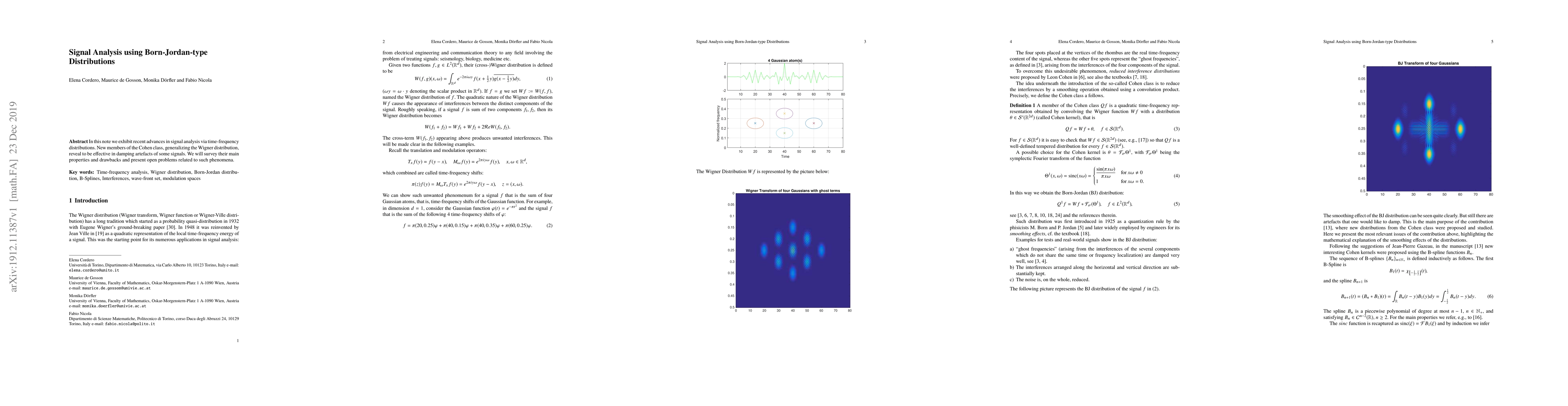 Thumbnail for Signal Analysis using Born-Jordan-type Distribution