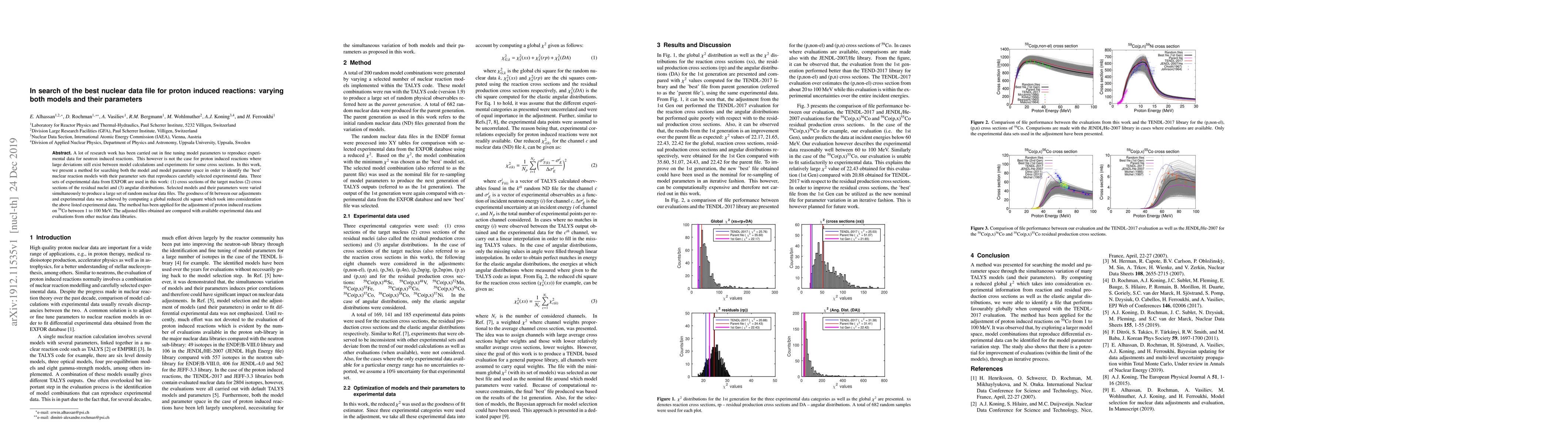 Thumbnail for In search of the best nuclear data file for proton induced reactions:
  varying both models and their parameters