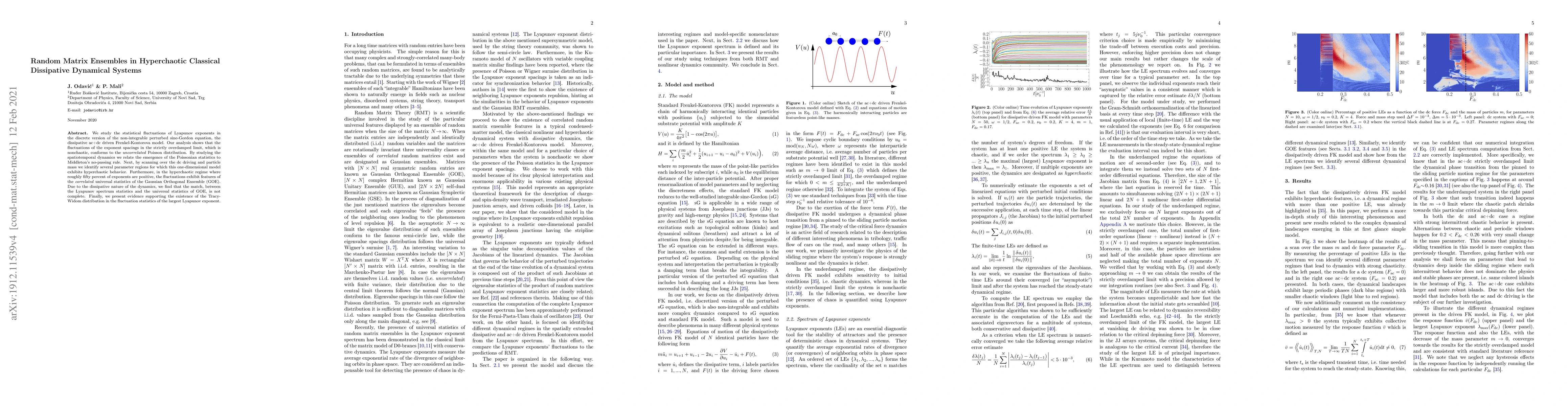Thumbnail for Random Matrix Ensembles in Hyperchaotic Classical Dissipative Dynamical
  Systems