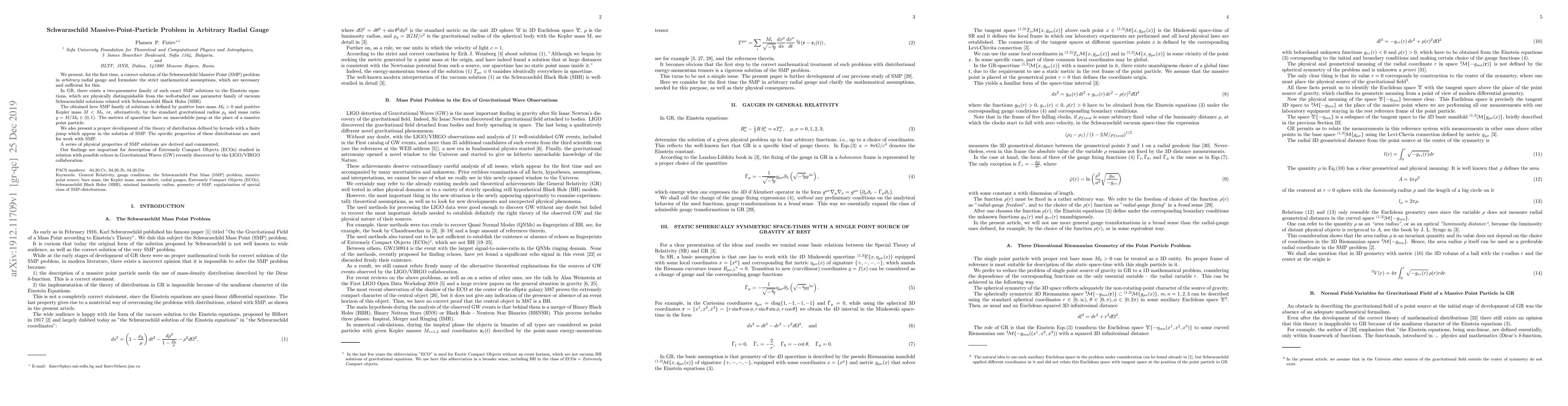 Thumbnail for Schwarzschild Massive-Point-Particle Problem in Arbitrary Radial Gauge