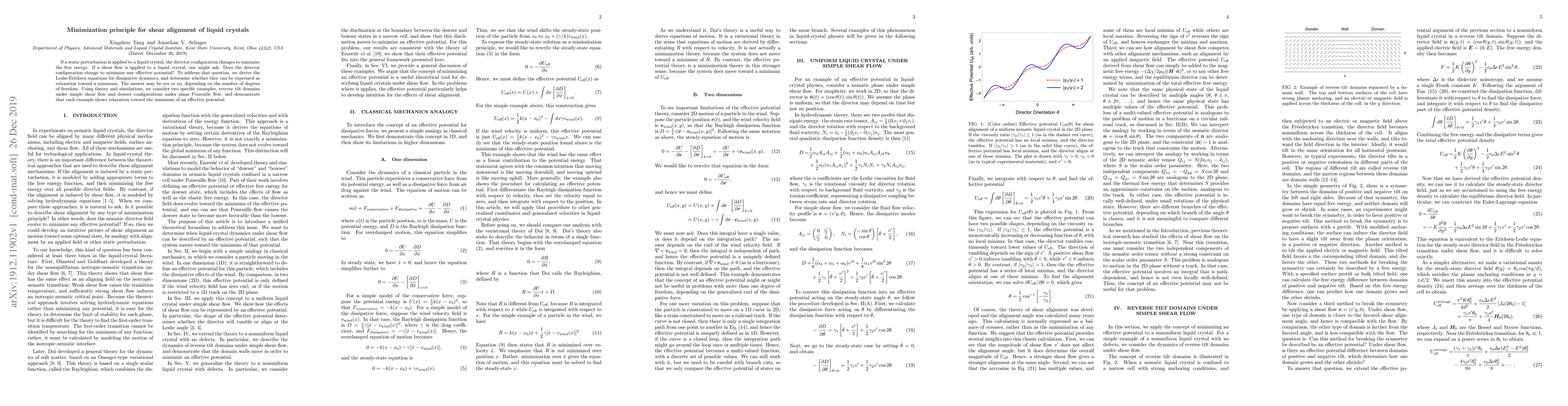 Thumbnail for Minimization principle for shear alignment of liquid crystals