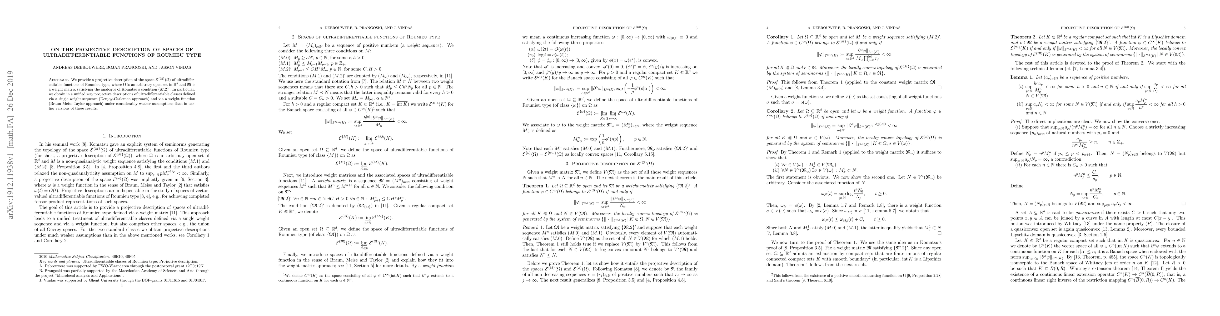 Thumbnail for On the projective description of spaces of ultradifferentiable functions
  of Roumieu type