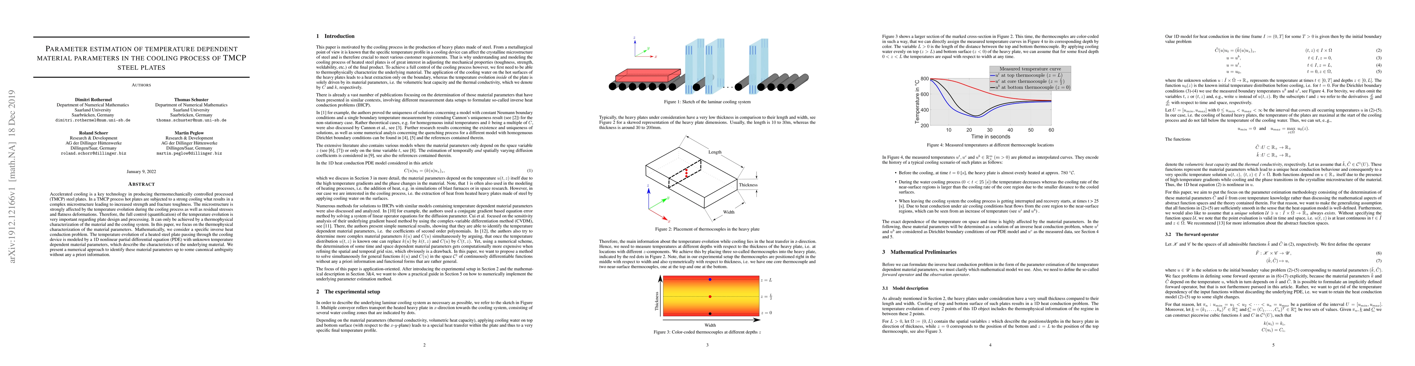 Thumbnail for Parameter estimation of temperature dependent material parameters in the
  cooling process of TMCP steel plates