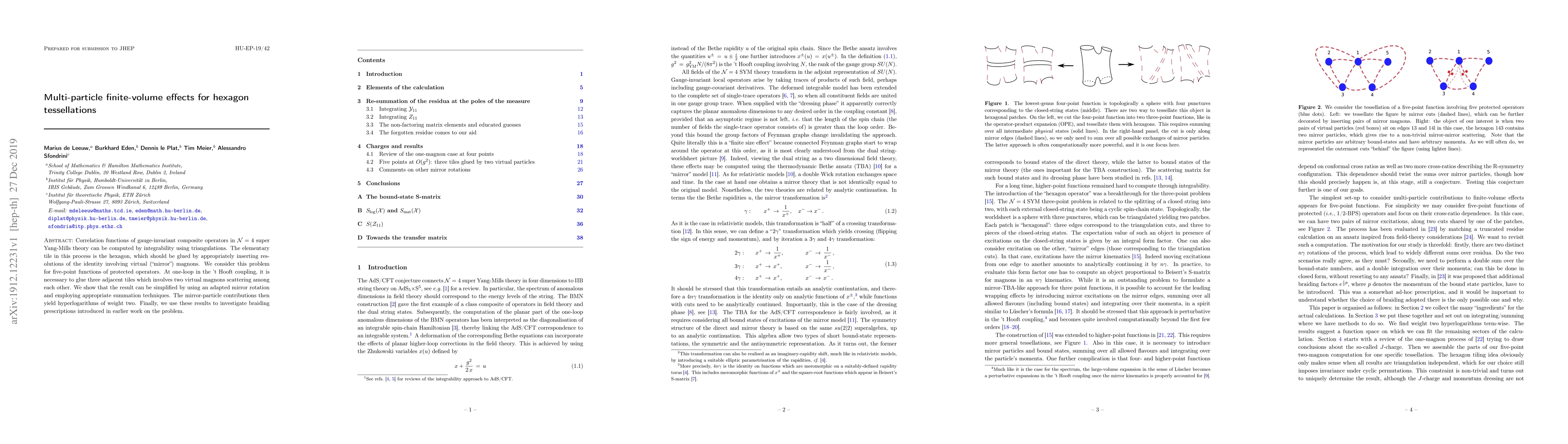 Thumbnail for Multi-particle finite-volume effects for hexagon tessellations