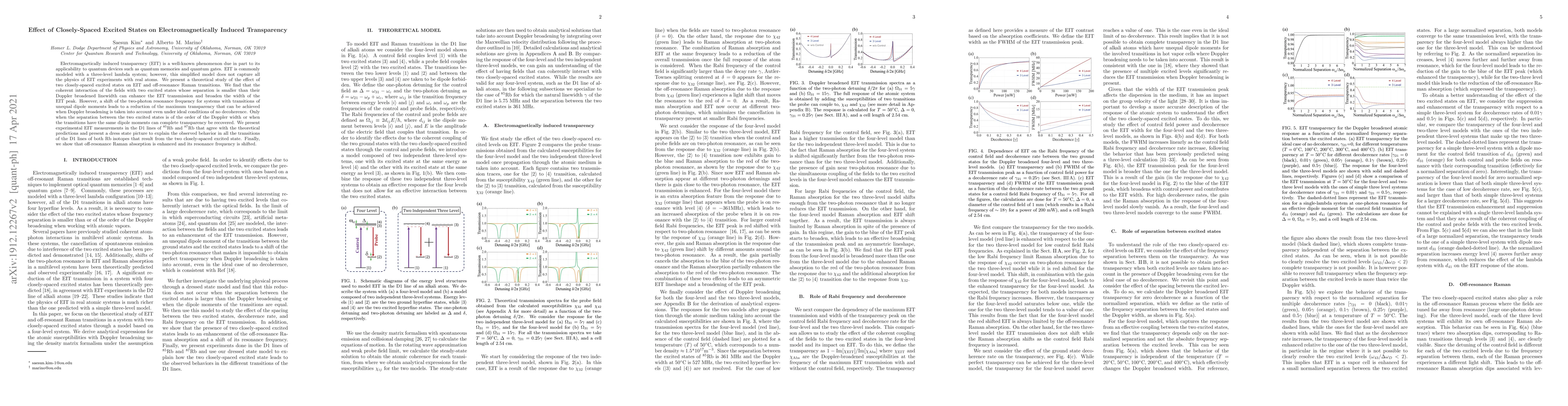 Thumbnail for Effect of Closely-Spaced Excited States on Electromagnetically Induced
  Transparency