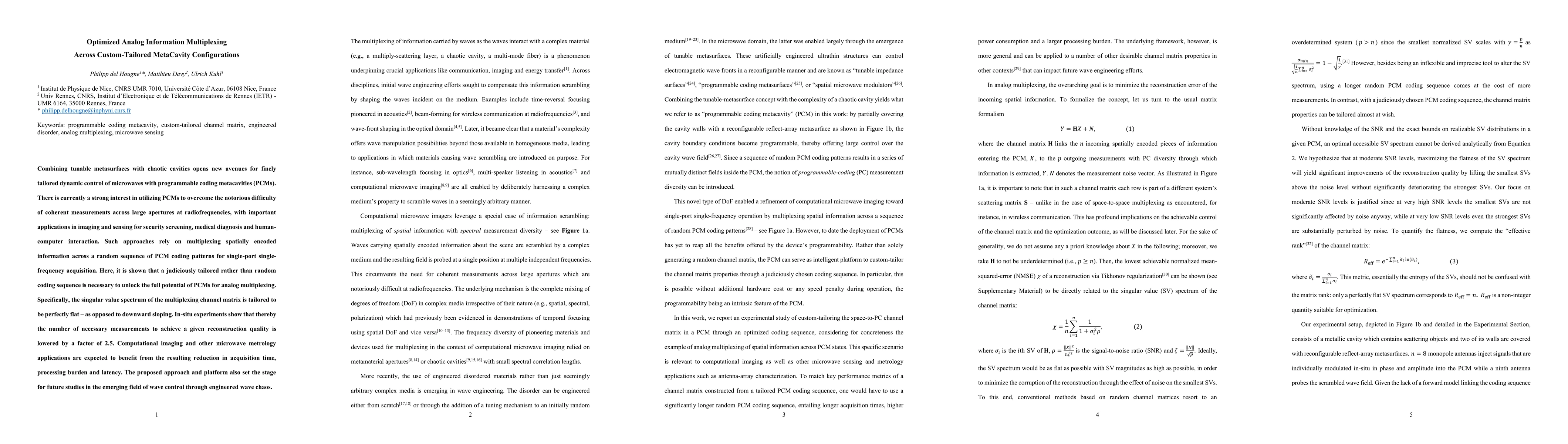 Thumbnail for Optimized Analog Information Multiplexing Across Custom-Tailored
  MetaCavity Configurations